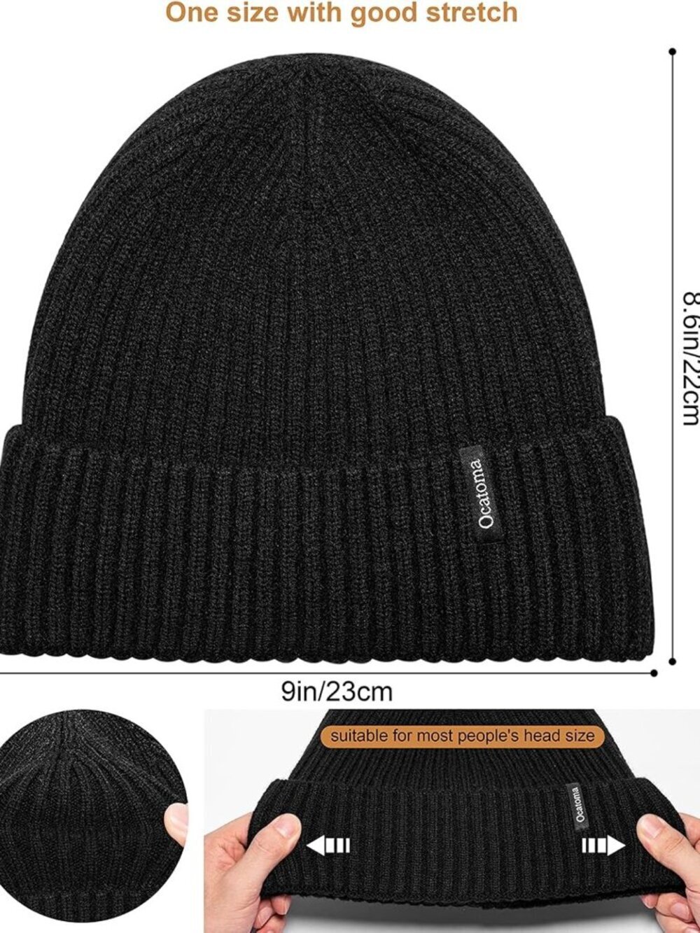 Unisex Purple Warm Knit Winter Pull-On Cuffed Beanie Soft Classic Ski Skull Cap - Picture 5 of 6